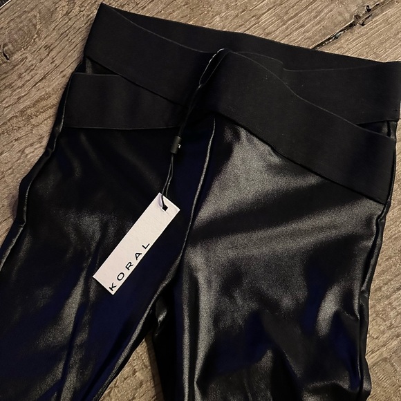 Koral Black Shine Leggings. - Picture 2 of 3